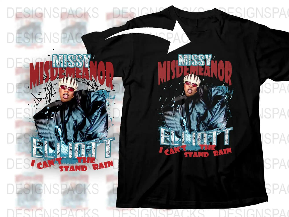Missy Elliott T-Shirt I Can't Stand the Rain Vintage Hip Hop Tee Unisex Black Shirt