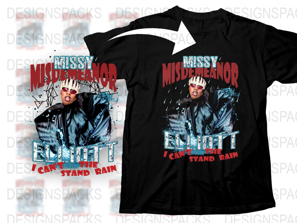 Missy Elliott T-Shirt I Can't Stand the Rain Vintage Hip Hop Tee Unisex Black Shirt
