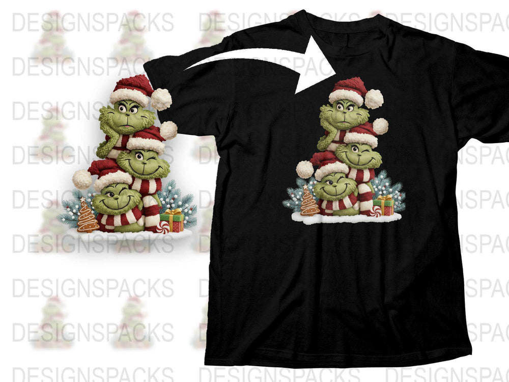 Christmas Grinch T-Shirt, Funny Holiday Tee, Festive Santa Hat Design, Unisex Gift Idea