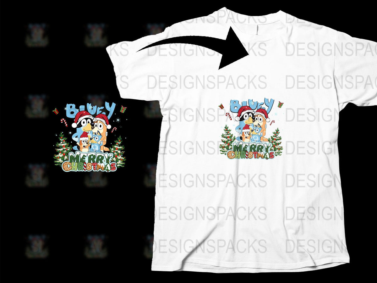 Merry Christmas T-Shirt, Cute Reindeer Graphic Holiday Tee, Festive Family Matching Outfit