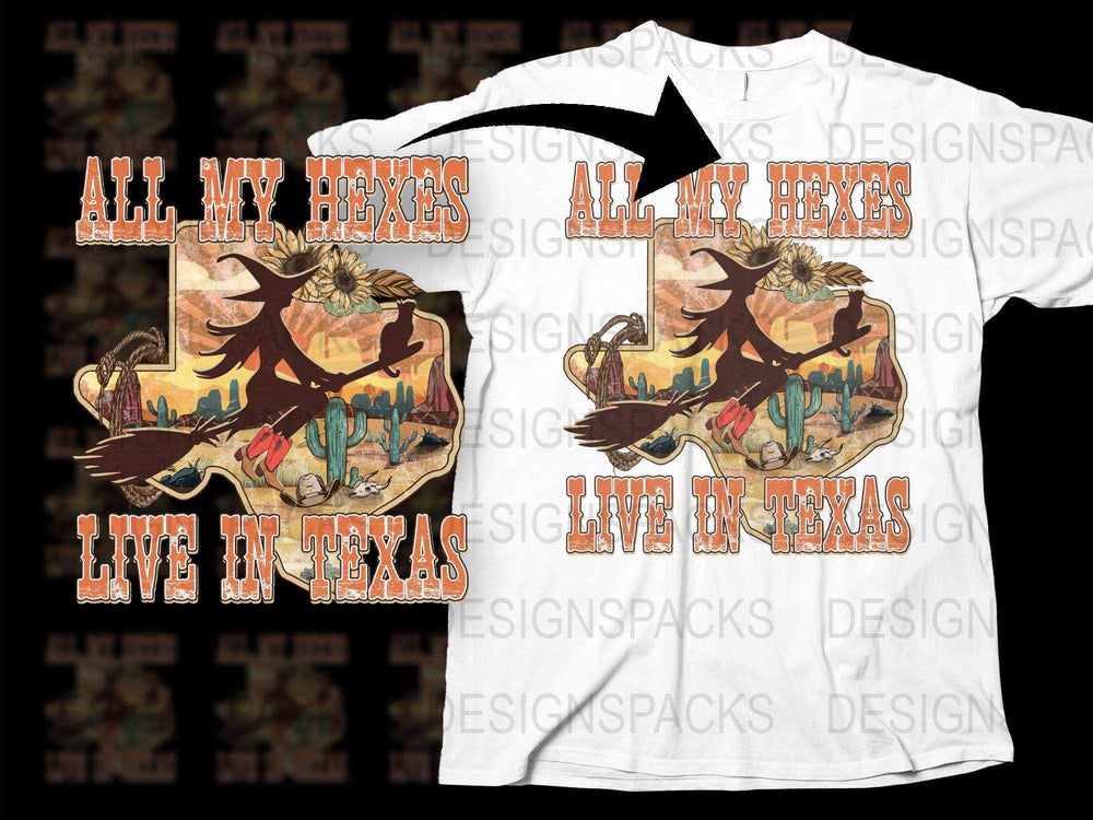 Vintage Texas Hexes Graphic T-Shirt, Retro Witchy Humor Tee, Unique Texas Pride White Unisex Shirt