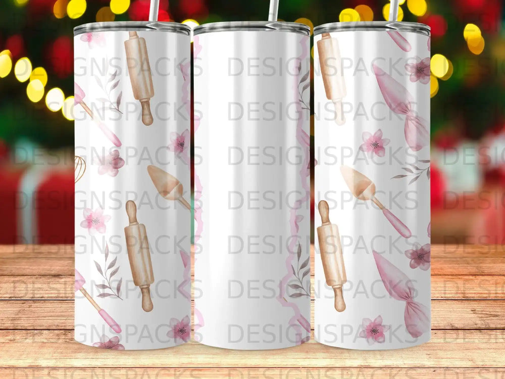 Baking Tools Pink Flowers Tumbler Design product type