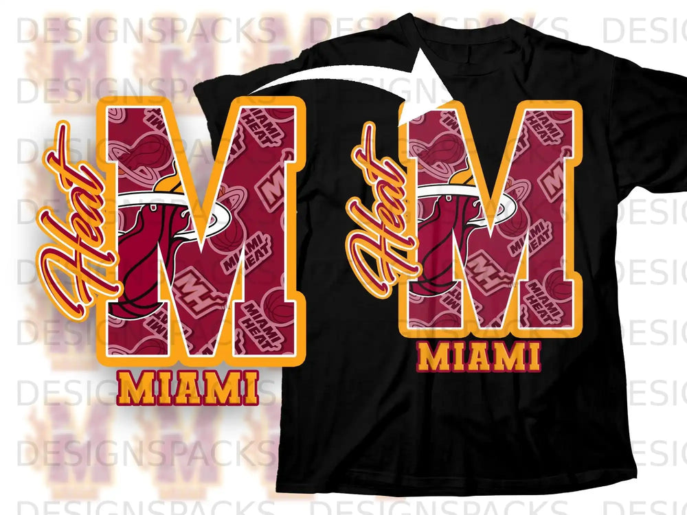 Miami Heat M Logo Black Miami Heat T-Shirt