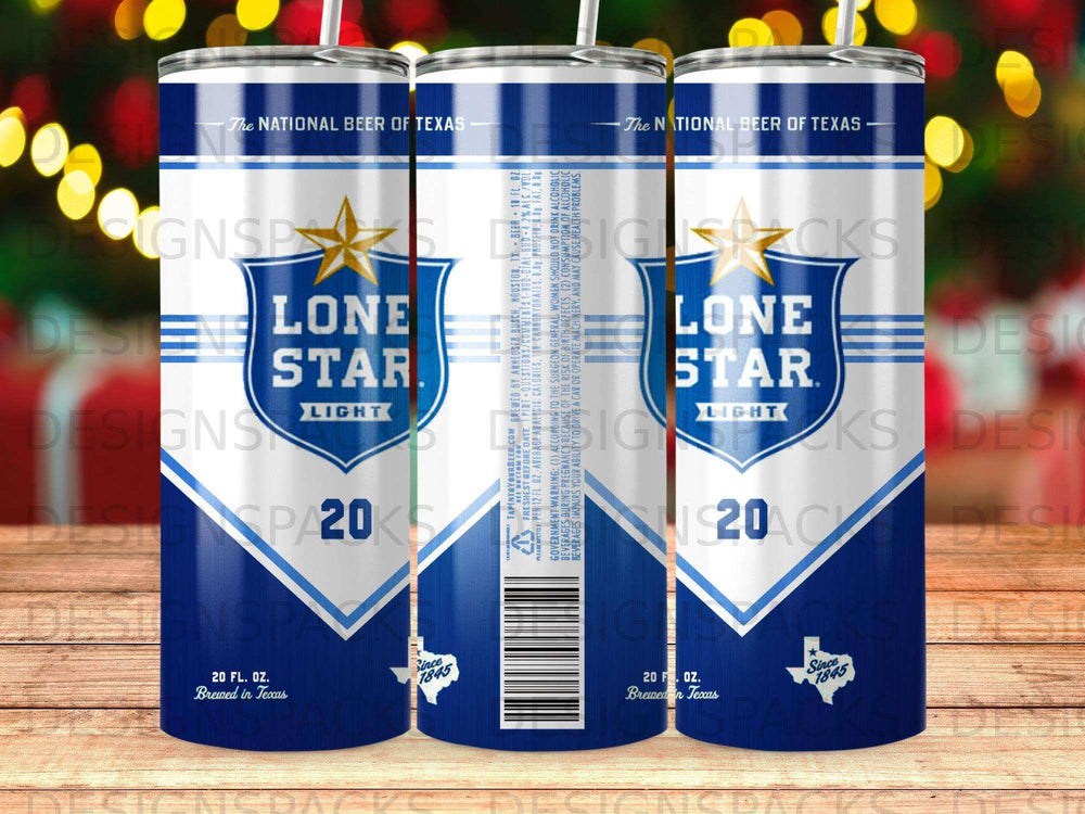 Lone Star Light beer can with Texas flag and "Brewed in Texas" text.