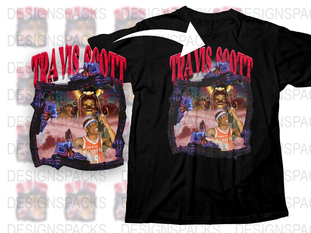 Travis Scott Inspired T-Shirt and Shorts Set, Hip Hop Merch, Urban Streetwear Outfit, Unisex Fashion, Artist Fan Gear, Casual Wear