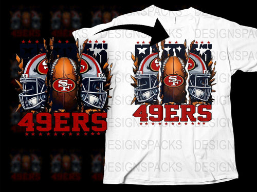 San Francisco 49ers Football Helmet Graphic T-Shirt, NFL Team Fan Apparel, Unisex Sports Tee