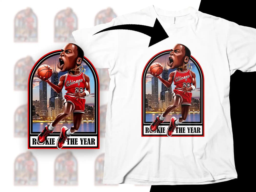 Rookie of the Year basketball design for t-shirt, Chicago 23, print-ready DTF/DTG bundle