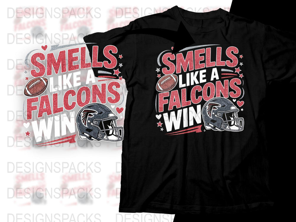 Atlanta Falcons T-Shirt, Smells Like a Win Graphic Tee, Football Fan Apparel, Sports Team Shirt, Gift for Football Lovers