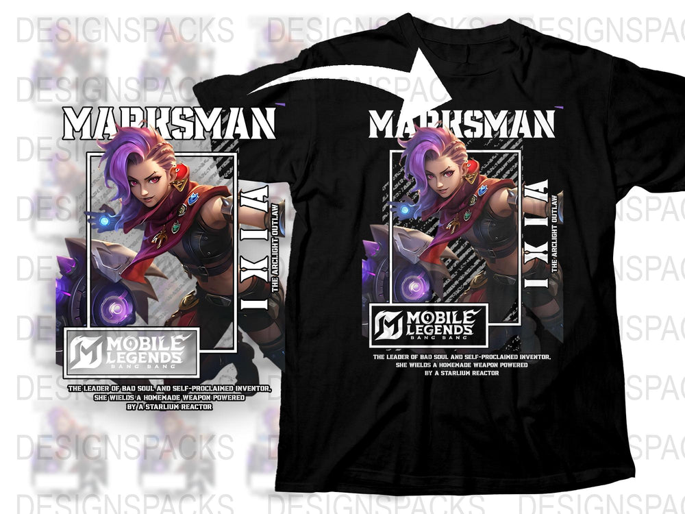 Mobile Legends Marisyan Hero Graphic T-Shirt, Unisex Gaming Tee, Trendy Casual Cosplay Shirt, Gamer Gift Ideas