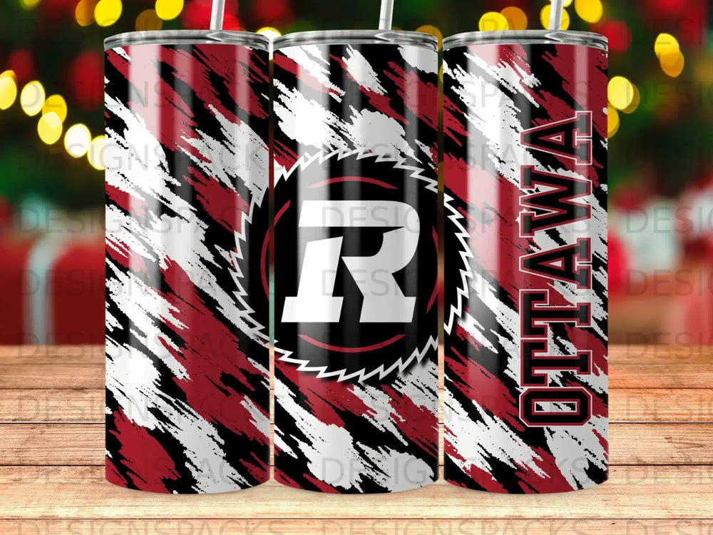 Ottawa R Logo Brushstroke Pattern Skinny Tumbler product type