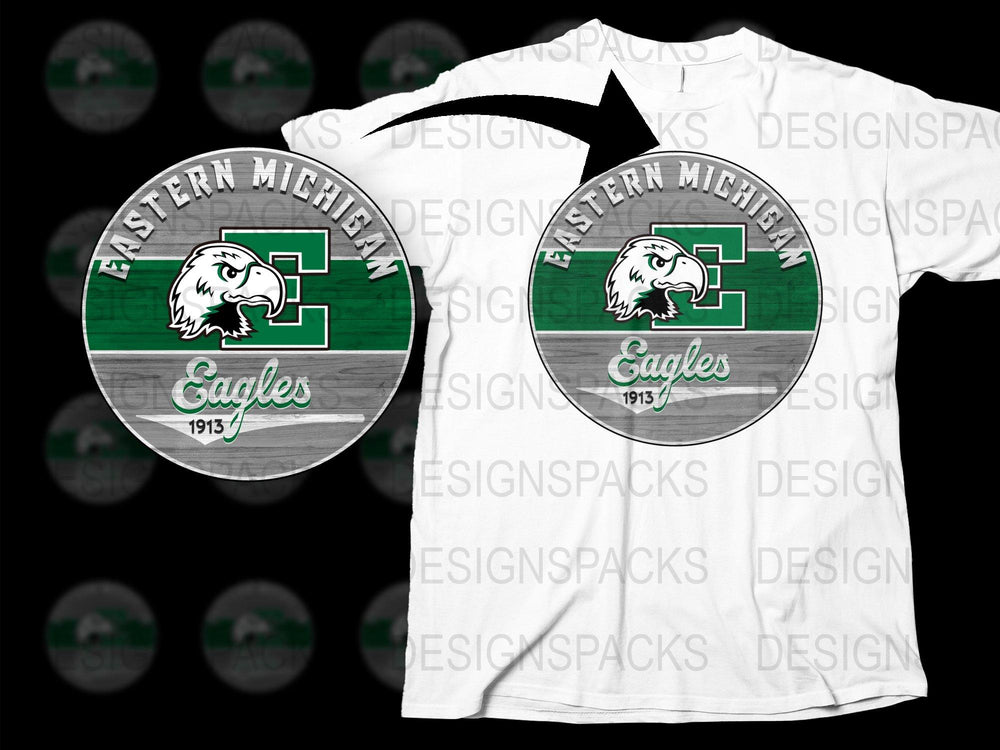 Eastern Michigan Eagles Logo T-Shirt, Vintage College Team Graphic Tee, Sports Fan Apparel, Casual Wear, Unisex Clothing Gift Idea