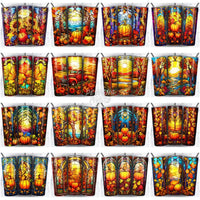 Load image into Gallery viewer, 83 Autumn Stained Glass Tumbler Wrap Bundle Jpg
