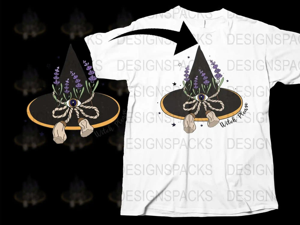 Witchy Hands Crystal Ball Lavender Graphic T-Shirt, Mystical Occult Design, Unisex White Tee, Spiritual Fashion, Unique Gift Idea