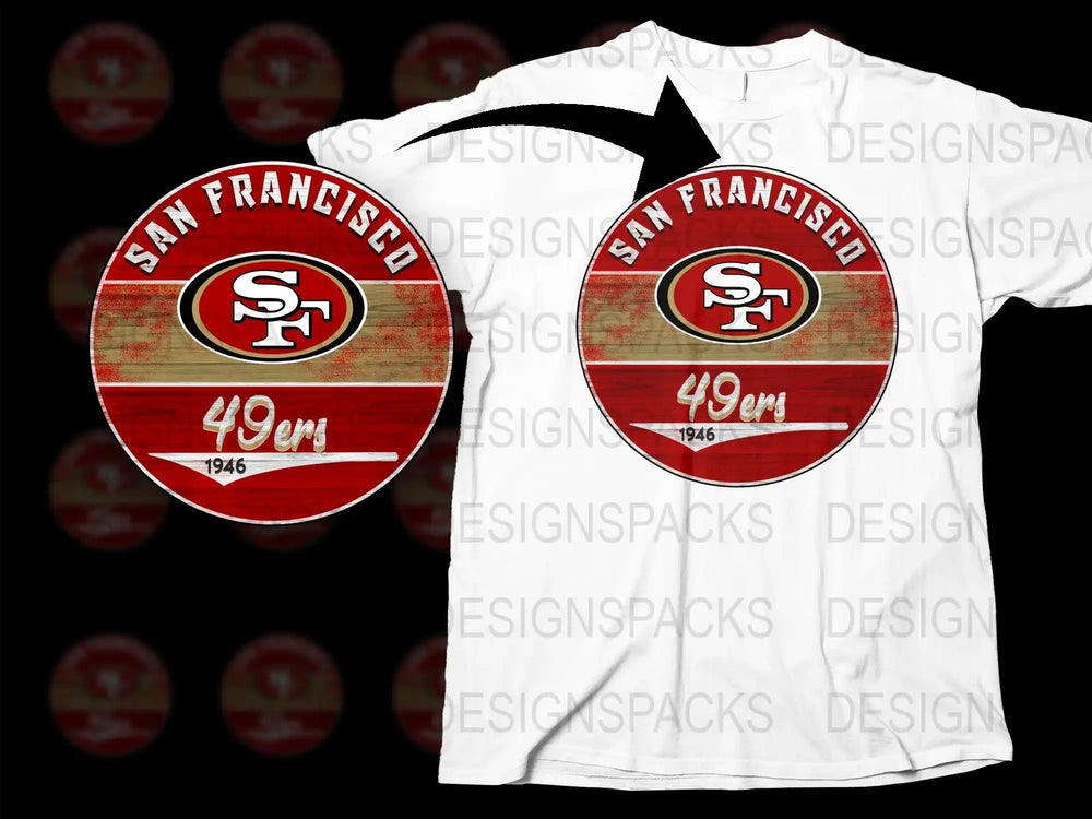 San Francisco 49ers Vintage Logo T-Shirt, Retro Sports Team Apparel, Classic Red and White Design, Football Fan Gift