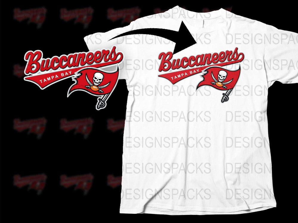 Tampa Bay Buccaneers T-Shirt, White Graphic Tee, Sports Team Logo Apparel, Casual Fan Wear