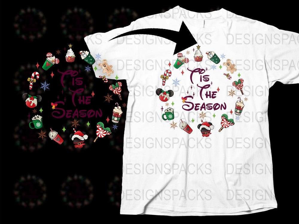 Festive Christmas T-Shirt with Colorful Holiday Graphics and Seasonal Designs, Unisex Holiday Tee
