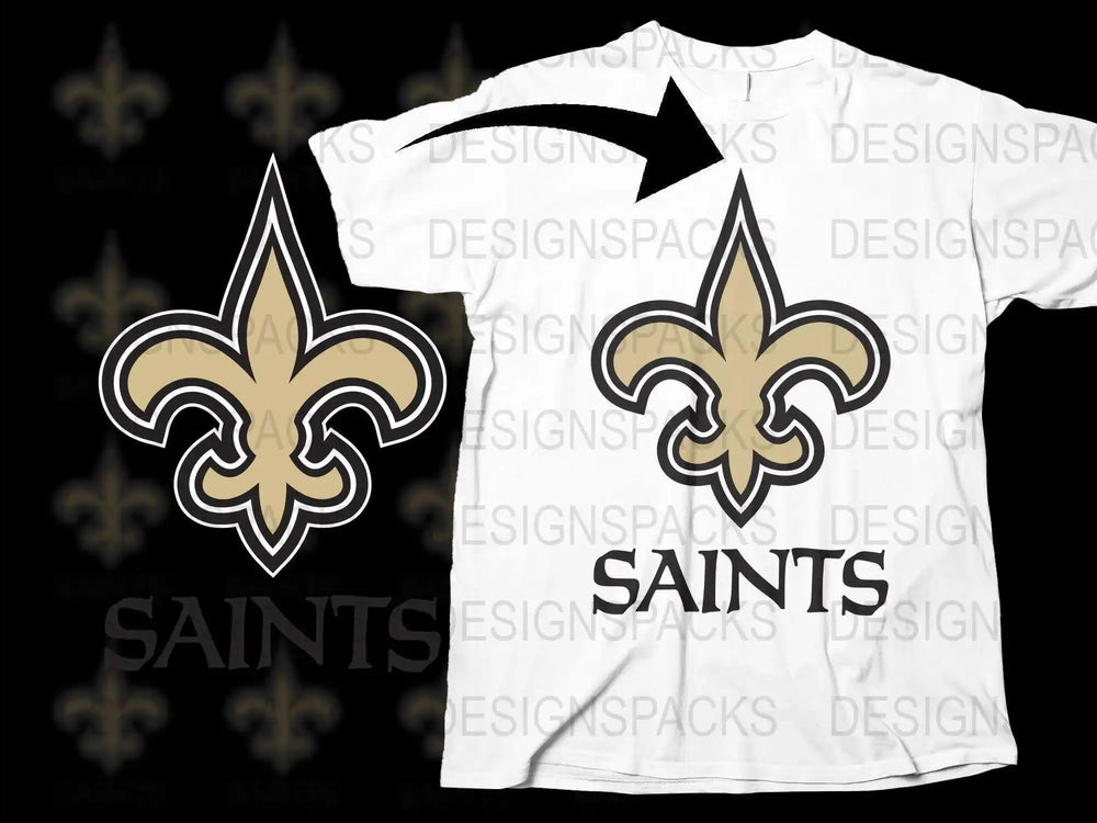 Sports Team Inspired T-Shirt, Black and White Saints Graphic Tee, Casual Fashion Wear
