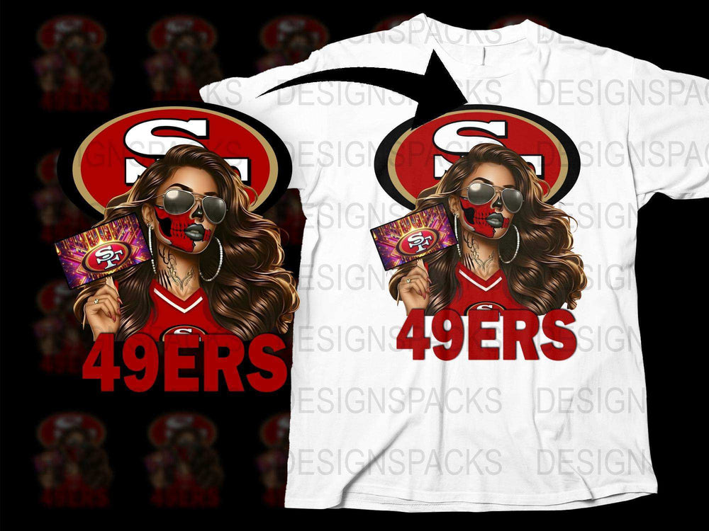 San Francisco 49ers Fan T-Shirt, Stylish Woman Graphic, Football Team Supporter Tee, Unique Sports Apparel