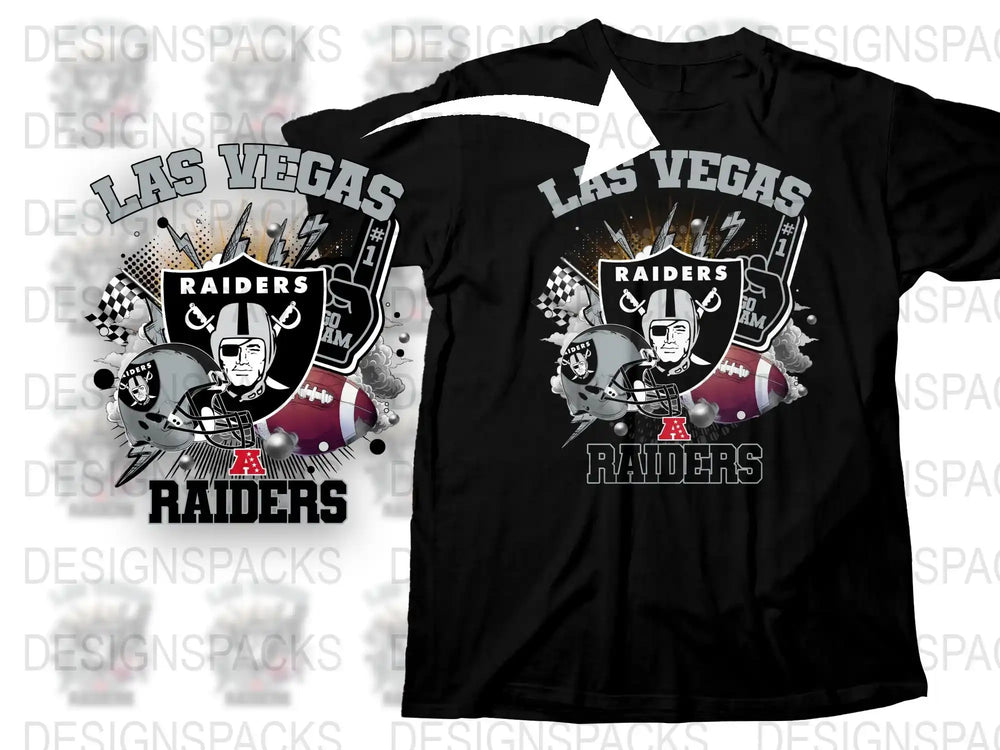 Las Vegas Raiders T-Shirt, Men's Graphic Tee, NFL Football Fan Apparel, Black Cotton Shirt