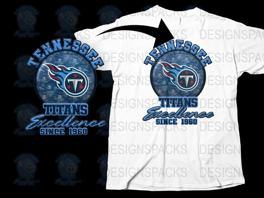 Tennessee Titans Excellence Since 1960 Graphic T-Shirt, Sports Fan Apparel, NFL Team Merchandise, Casual Wear