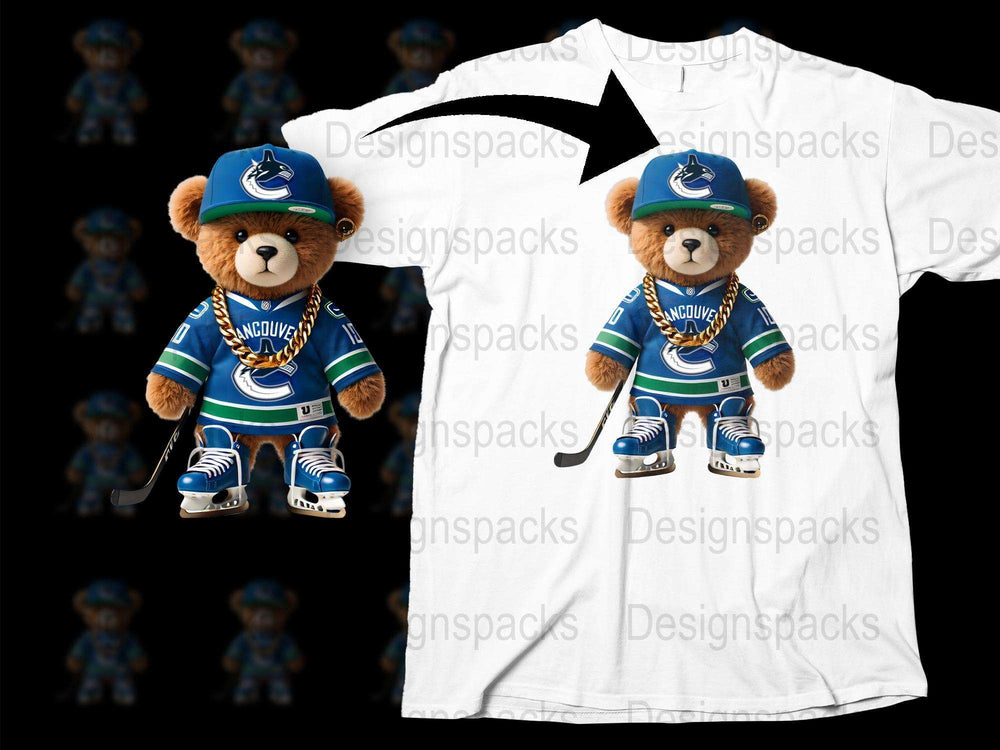 Vancouver Canucks Teddy Bear Plush Toy in Team Jersey, Sports Fan Gift Idea