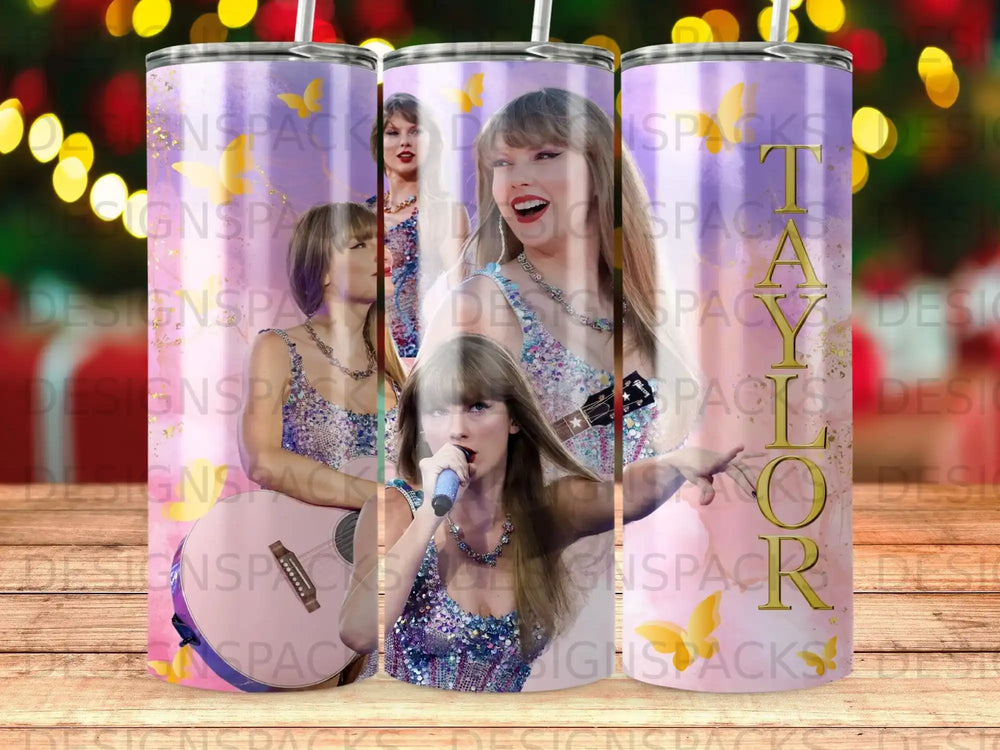 Taylor Swift Concert Butterfly Gold Glitter Tumbler product type
