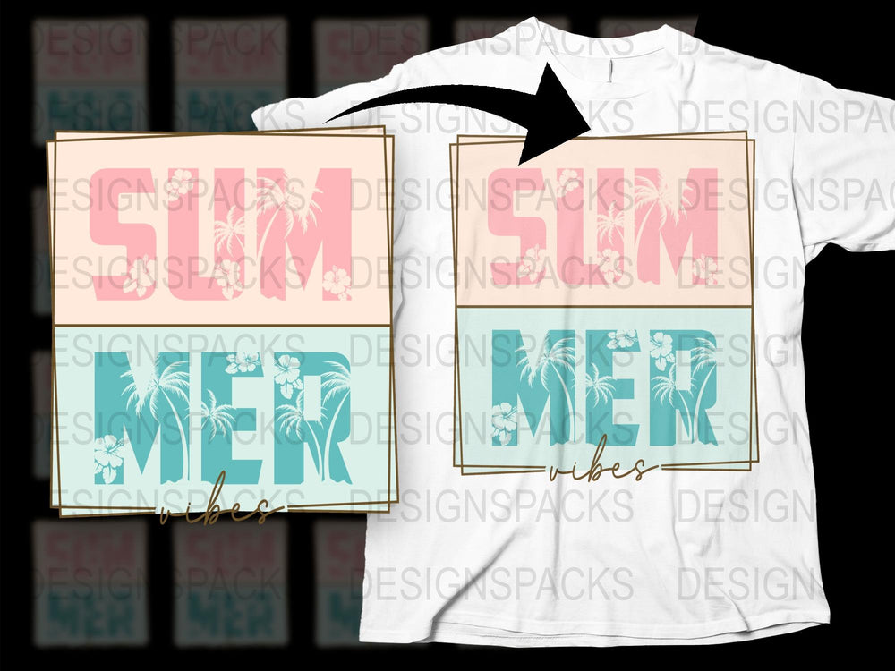 Summer Vibes T-Shirt Tropical Palm Design, Unisex Fashion Top, Casual Beach Style Tee