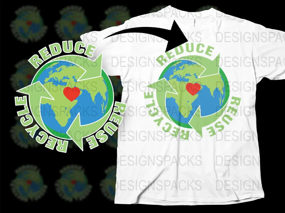 Eco-Friendly T-Shirt, Reduce Reuse Recycle, Earth Day Design, Sustainable Fashion, Unisex Apparel