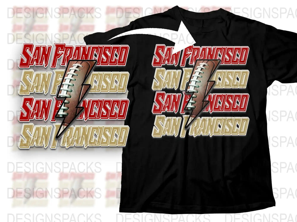 San Francisco Football T-Shirt, Vintage Sports Tee, Retro Graphic Design, Bold Text, Casual Wear