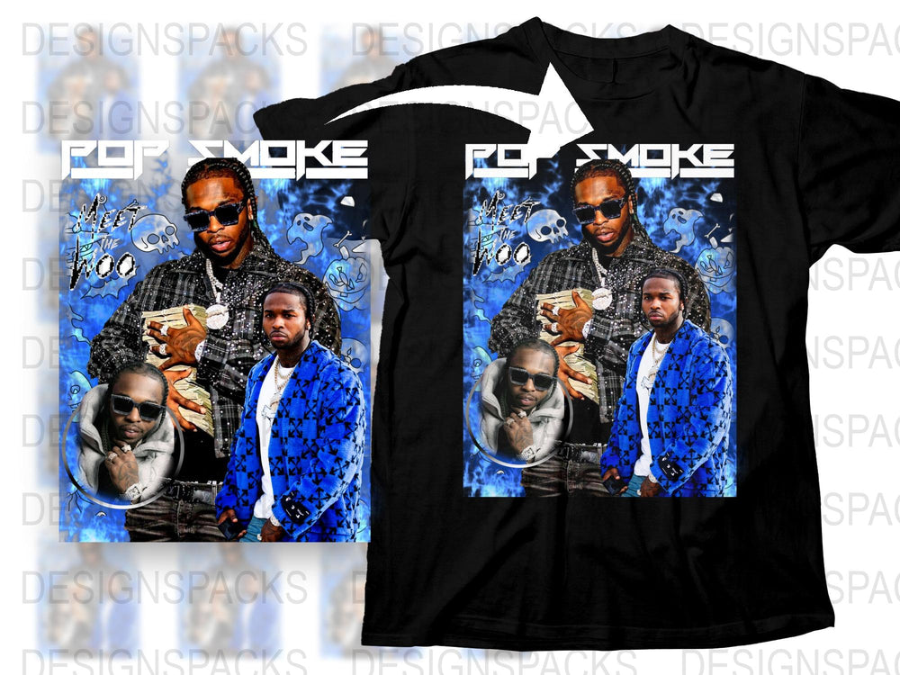Pop Smoke Tribute Black T-Shirt, Hip Hop Graphic Tee, Rapper Fan Merchandise, Men’s Fashion Casual Wear