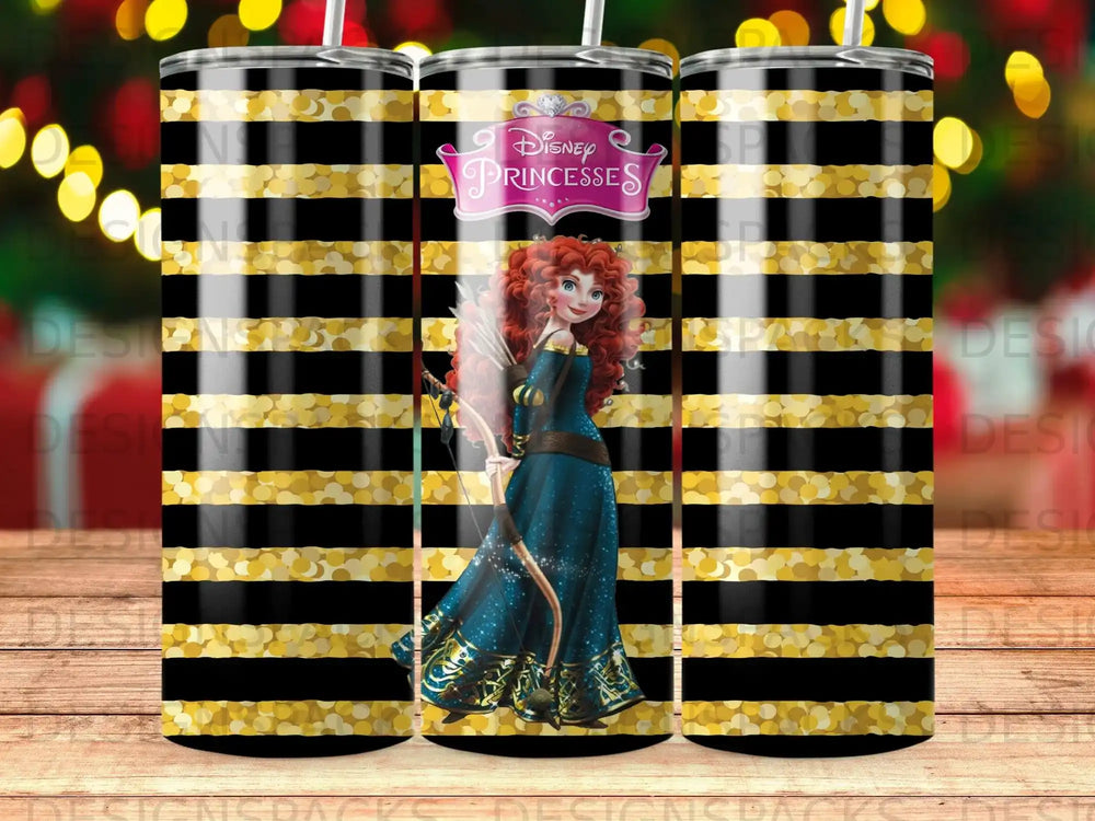 Disney Princesses Merida Golden Glitter Stripes Tumbler product type