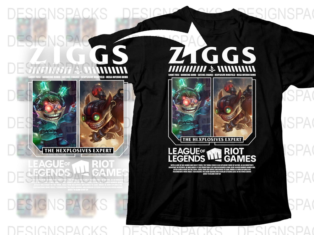 League of Legends Ziggs T-Shirt, The Hexplosives Expert Tee, Riot Games Merch, Gamer Clothing Gift