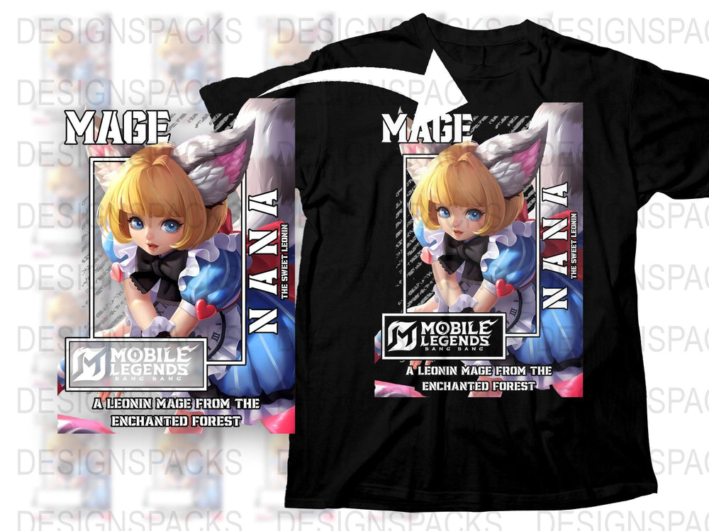Mobile Legends Mage T-Shirt, Anime Style Game Character, Enchanted Forest Graphic Tee
