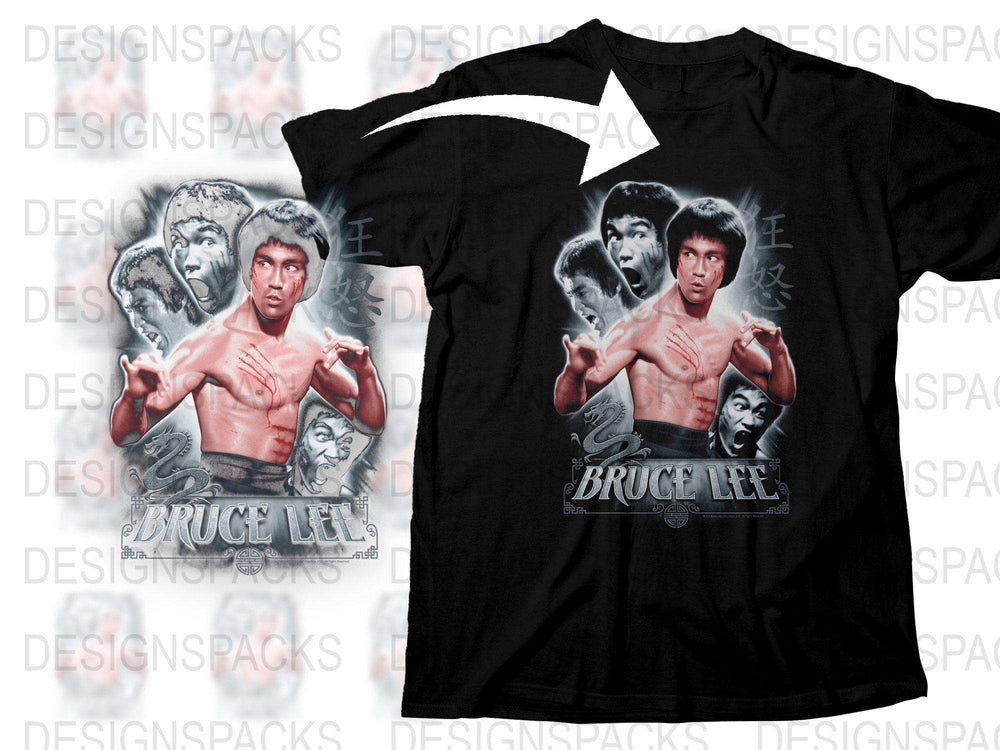 Bruce Lee Graphic T-Shirt Martial Arts Icon Vintage Style Cotton Tee for Men and Women