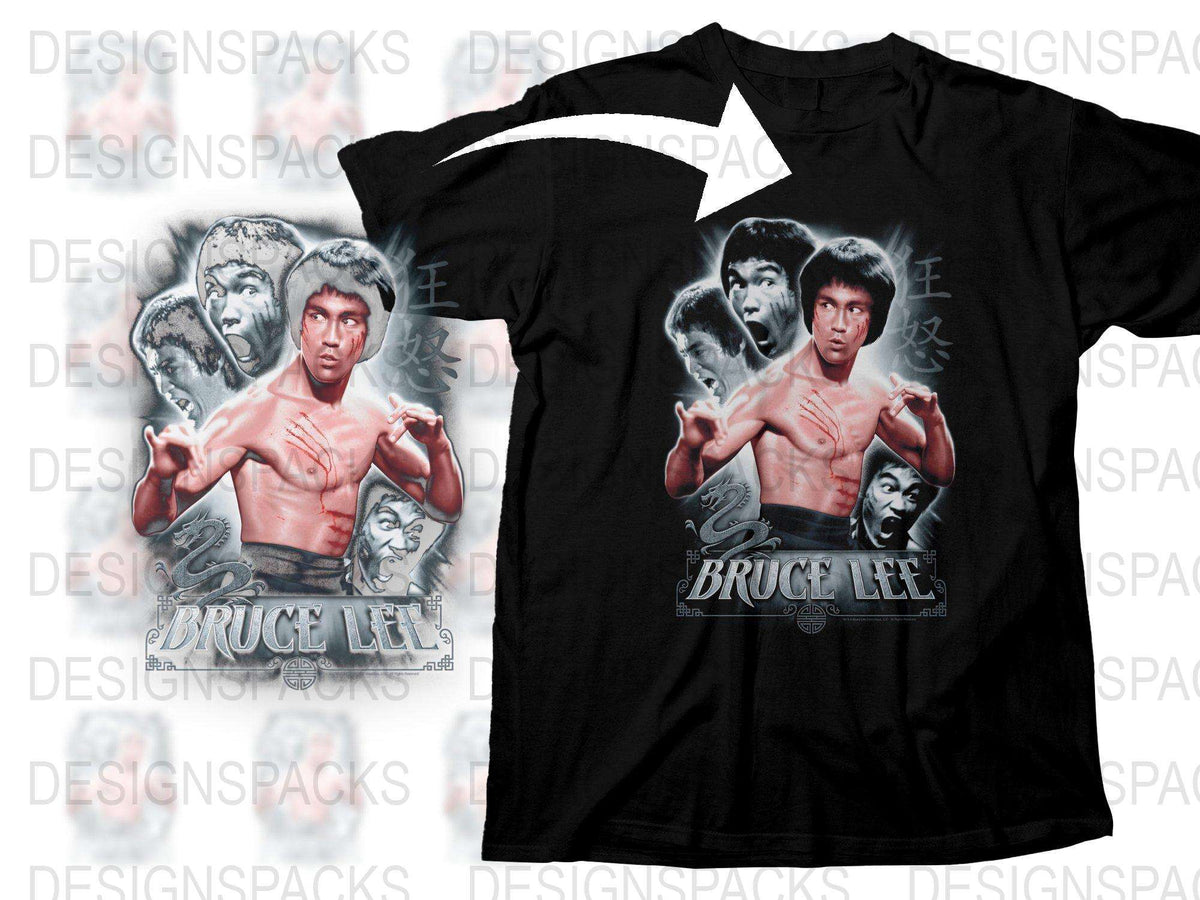 Bruce Lee Graphic T-Shirt Martial Arts Icon Vintage Style Cotton Tee for Men and Women