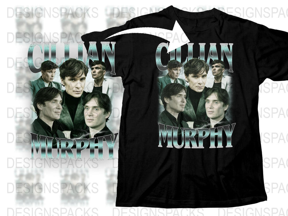Cillian Murphy Photo Collage Graphic T-Shirt, Unique Fan Art Tee, Unisex Cotton Shirt