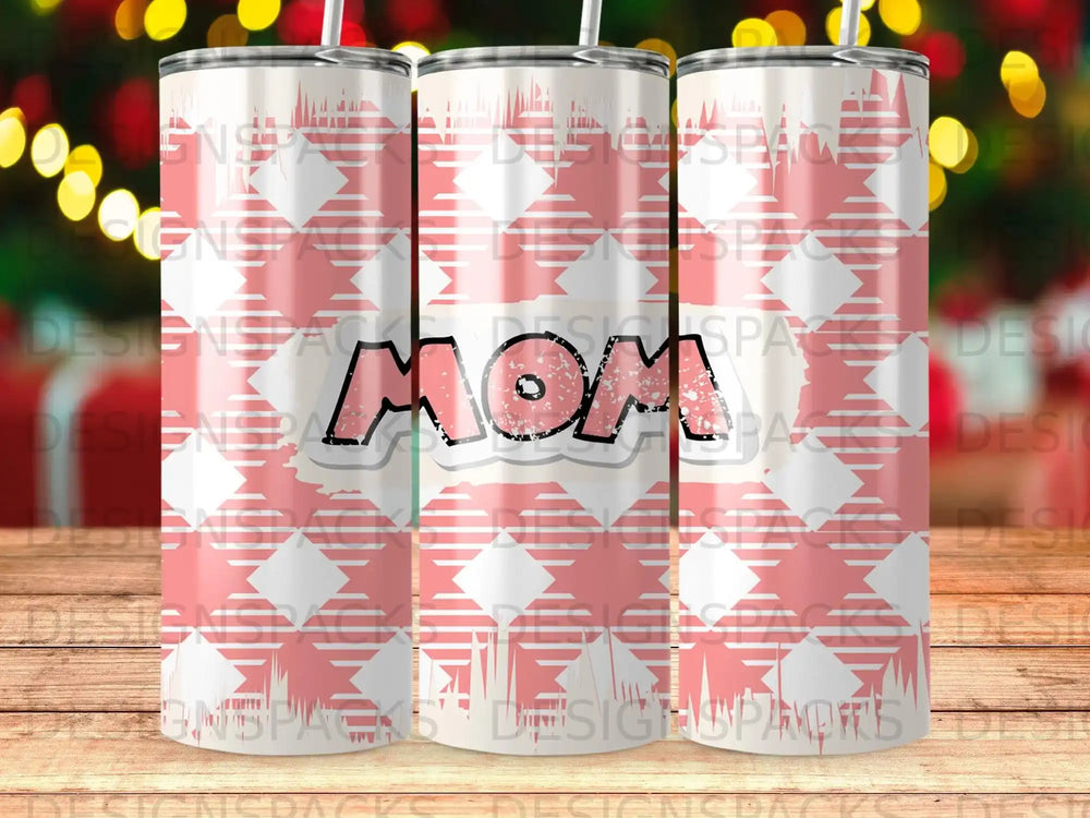 Pink Geometric Mom Distressed Text Mama Tumbler product type