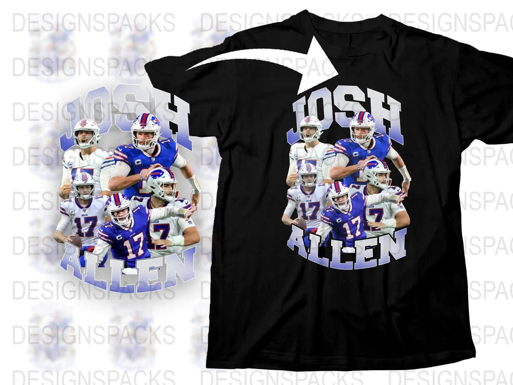 Josh Allen Buffalo Football Player Graphic T-Shirt, Sports Fan Tee, Collectible Merchandise, Gift Idea