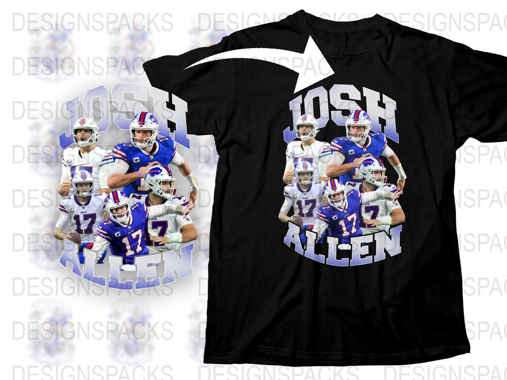 Josh Allen Buffalo Football Player Graphic T-Shirt, Sports Fan Tee, Collectible Merchandise, Gift Idea
