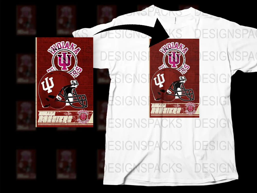 Indiana University Football T-Shirt, Vintage IU Helmet Graphic Tee, Collegiate Sports Apparel, Fan Gift