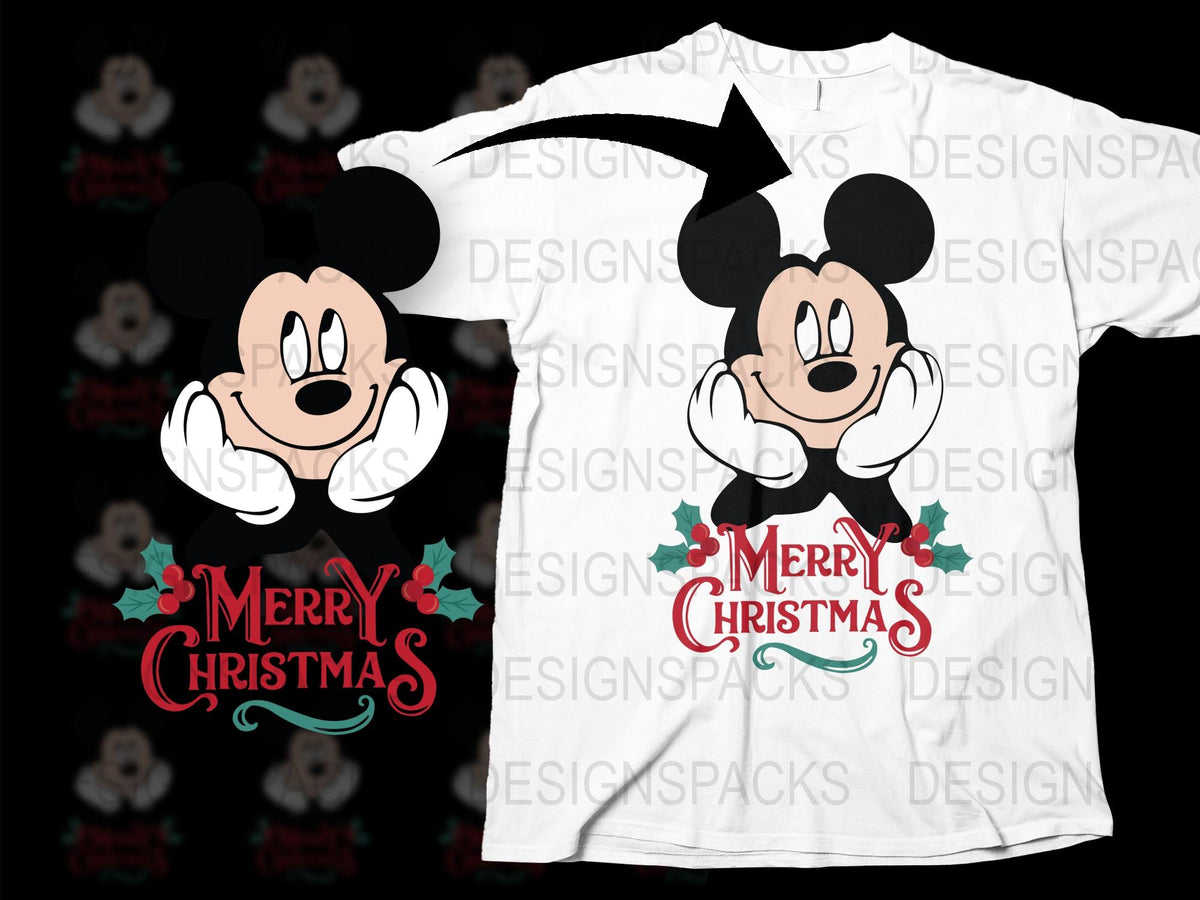 Mickey Mouse Christmas T-Shirt, Cute Holiday Graphic Tee, Disney Character Festive Apparel