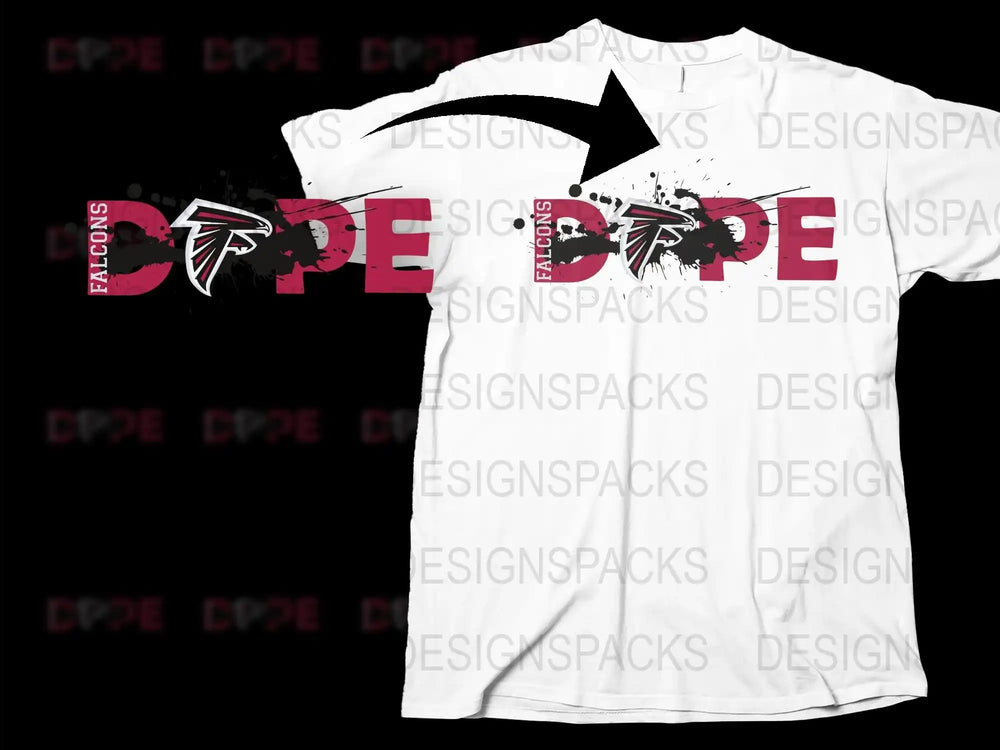Atlanta Falcons Inspired Splash Art T-Shirt, Bold Red and Black Design, Unisex Sports Fan Apparel