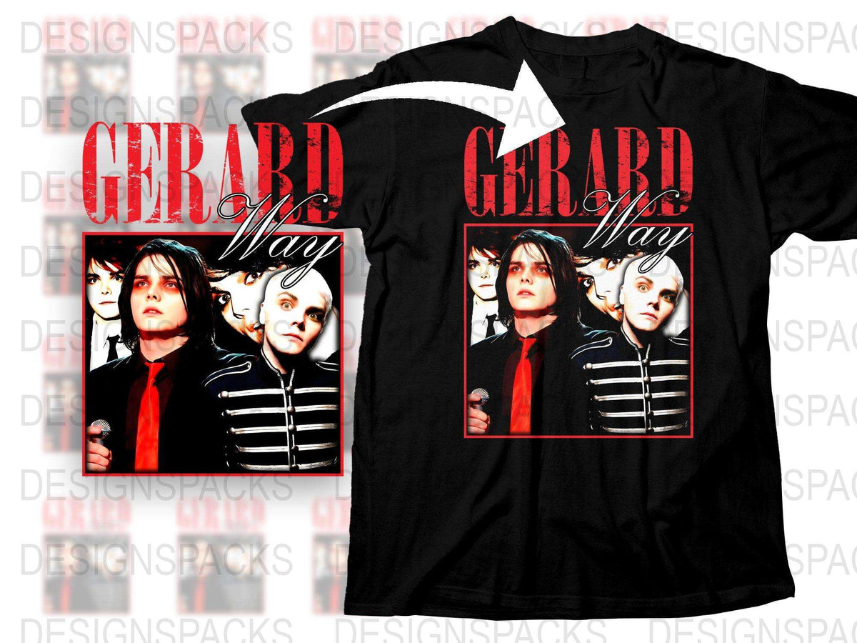 Gerard Way Graphic T-Shirt, My Chemical Romance Band Tee, Emo Punk Music Fan Apparel, Black and White Unisex Shirt