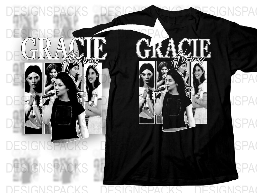 Gracie Abrams Graphic T-Shirt, Black and White Pop Art Style Tee, Music Fan Merchandise