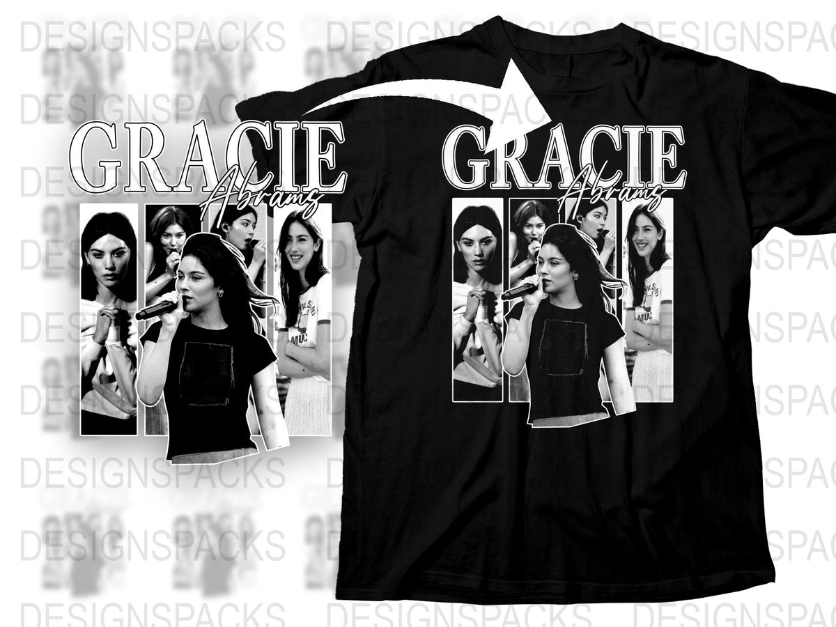Gracie Abrams Graphic T-Shirt, Black and White Pop Art Style Tee, Music Fan Merchandise