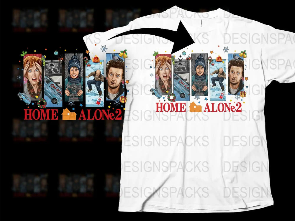 Home Alone 2 Movie T-Shirt, Kevin and Marv Graphic Tee, Christmas Holiday Shirt, Fun Pop Culture Apparel, Gift Idea