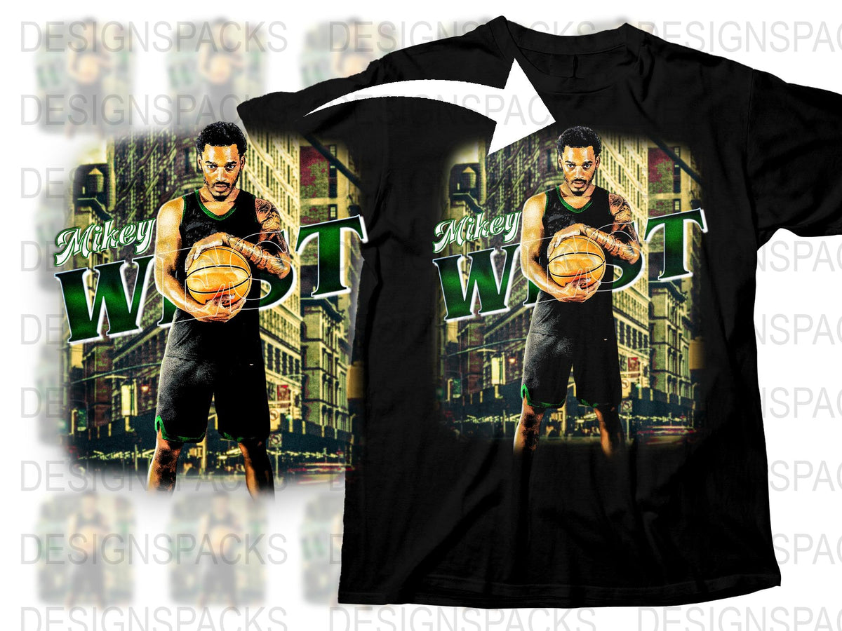 Mikey West Graphic Tee, Men's Basketball T-Shirt, Urban Street Style Clothing, Athletic Sportswear Top