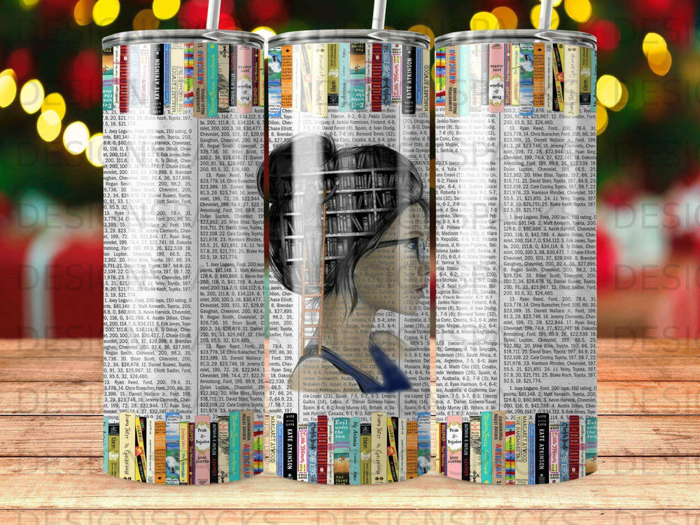 Stack of books with a person's face partially visible behind them.