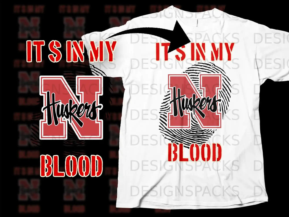 It's In My Huskers Blood Graphic Tee