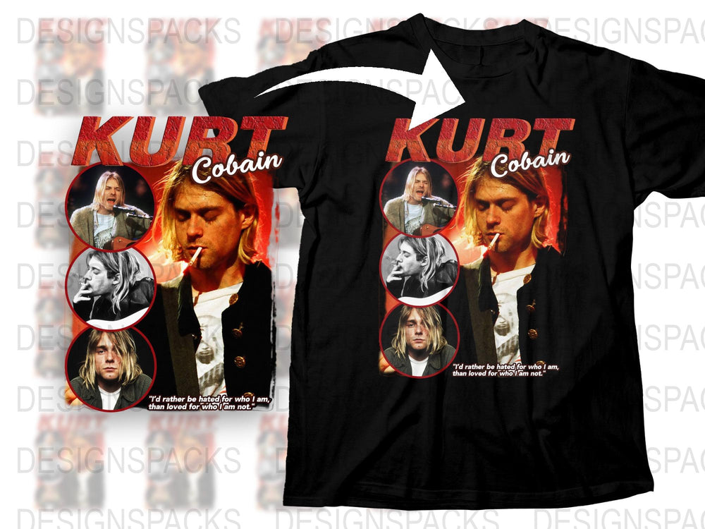Kurt Cobain Graphic T-Shirt, Vintage Band Tee, 90s Rock Music Shirt, Nirvana Inspired Top, Grunge Style Clothing